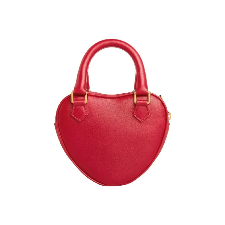 CELINE Smooth Cow Leather Clutch Shoulder Bag Crossbody Bag Handbag Medium Size Women's Red-3