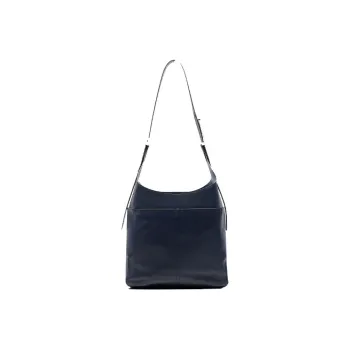 Delvau So Cool Textured Calfskin Handbag Shoulder Bag Crossbody Bag Medium Size Women's Deep Midnight Blue