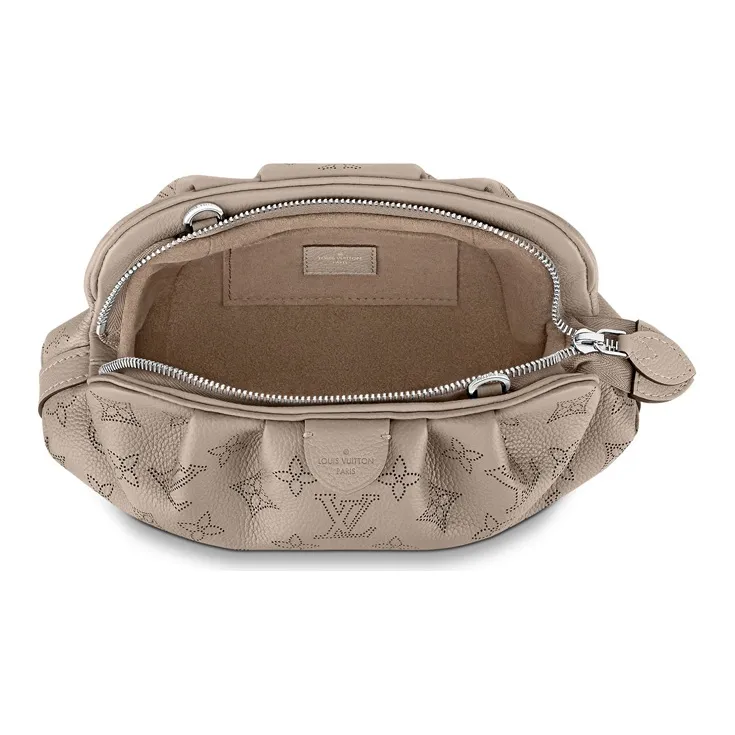 LOUIS VUITTON Scala Pouch Mini Mahina Perforated Galet Gray-3