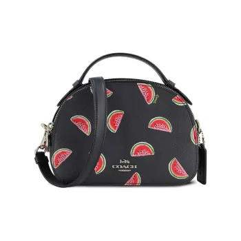 COACH Serena PVC Bonded Leather Chinese Steamed Bun Bag Shoulder Bag Crossbody Bag Small Size Women's Black