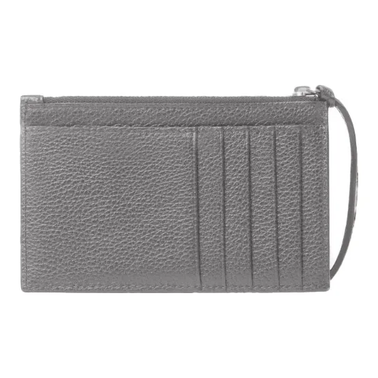 Balenciaga Grained Calfskin Coin Purses Wallets Unisex Gray-1