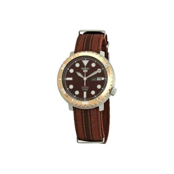 SEIKO Mechanical Movement Nylon Strap Watch Men's Watches Coffee Watch Dial SRPC68K1