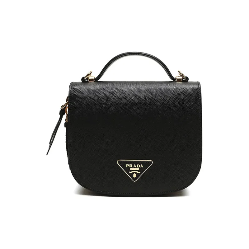 PRADA Cow Leather Backpack Handbag Shoulder Bag Women's Black-0
