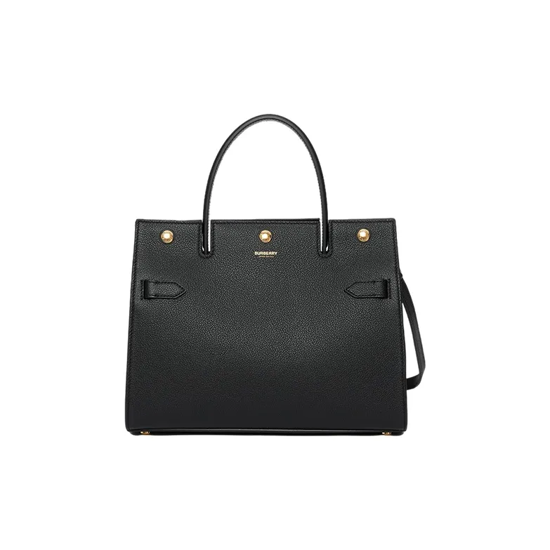 Burberry Title Leather Cow Leather Shoulder Bag Crossbody Bag Handbags Small Size Women's Black-0