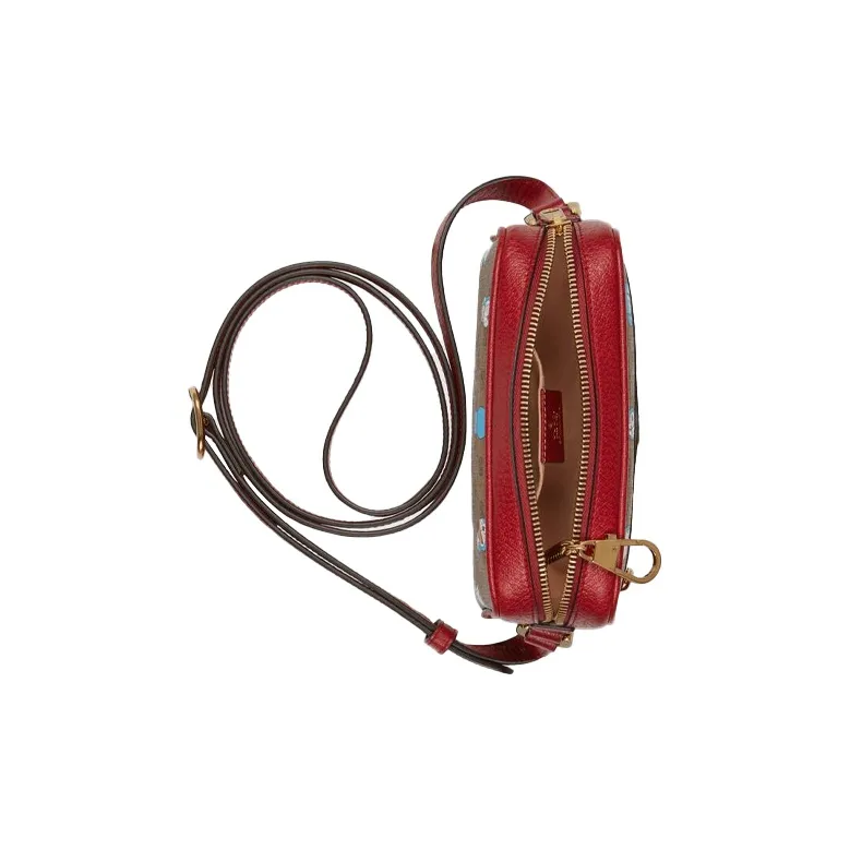 GUCCI Doraemon Collaboration Canvas With Leather Camera Bags Crossbody Bags Shoulder Bags Unisex Brown-6