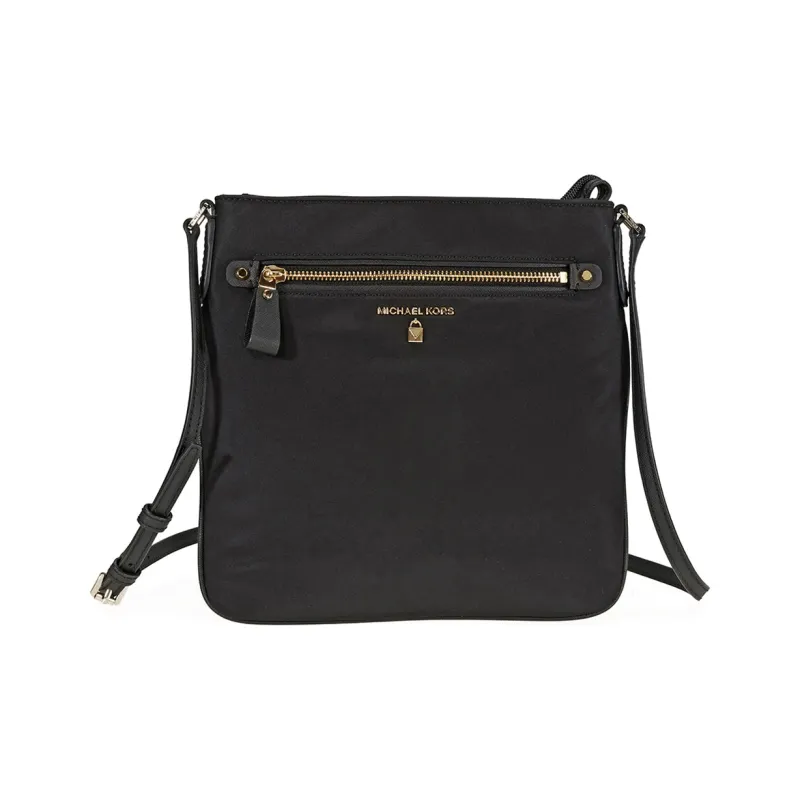 MICHAEL KORS MK Kelsey Nylon Fabric Shoulder Bag Crossbody Bag Large Size Women's Black-0