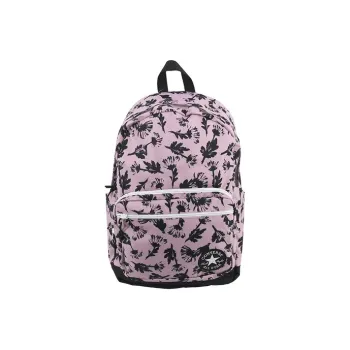 Converse Polyester Laptop Backpack Regular Women's Black Pink Print