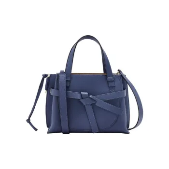 LOEWE Gate Cow Leather Handbag Mini Women's Sea Blue