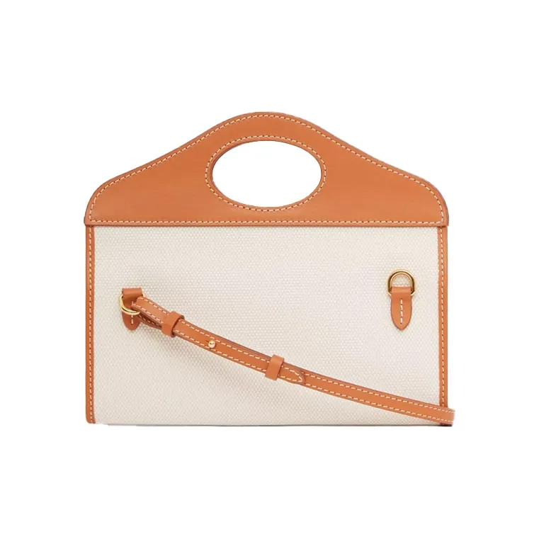 Burberry Canvas With Leather Clutch Mini Women's Deep Amber-4