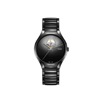 RADO Realme Collection Automatic Mechanical Movement Unisex Watch 40mm Black Dial Ceramic Watch Case Ceramic Strap