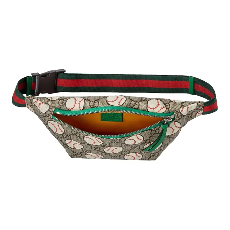 GUCCI Canvas With Leather Canvas Bag, Sling Bag, Fanny Pack Kids' Ebony/Green-3