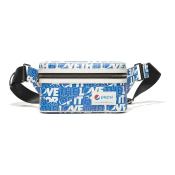 Pepsi Leather Sling Bag Small Square Bag Fanny Pack Regular Unisex Blue White