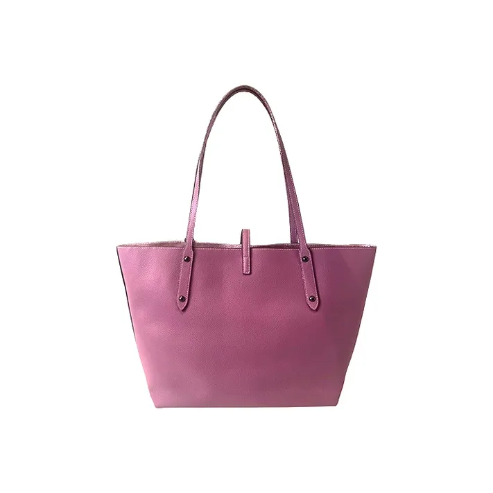 COACH Market Tote Cow Leather Tote Bucket Bag Handbag Large Size Women's Pink Purple-3