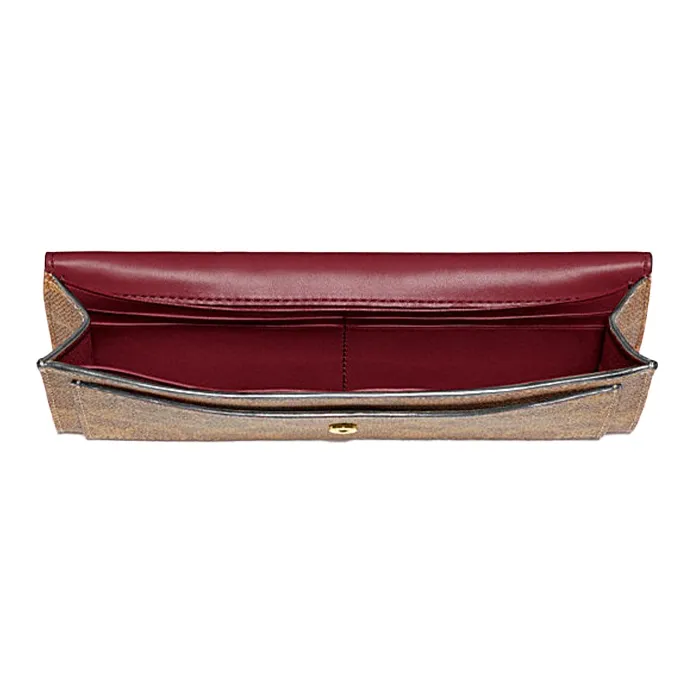 COACH Soft Wallet Coated Canvas With Leather Wallet Clutch Regular Women's Dark Brown-5
