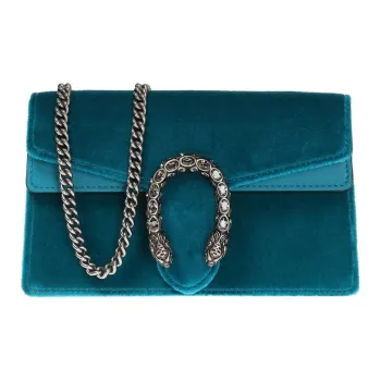 GUCCI Dionysus Velvet Shoulder Bag, Crossbody Bag Extra Mini Women's Peacock Green