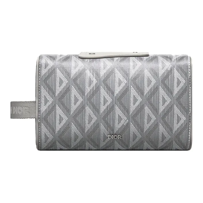 DIOR Lingot Canvas Storage Bag Clutch Toiletry Bag Men's Gray-0