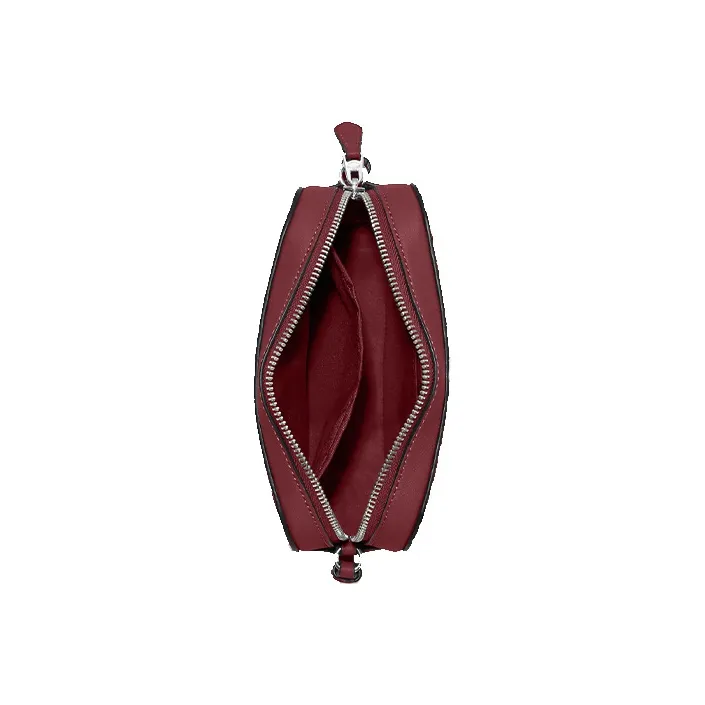 COACH Camera Leather Small Square Bag, Camera Bag, Crossbody Bag Trumpets Women's Cherry Red-3