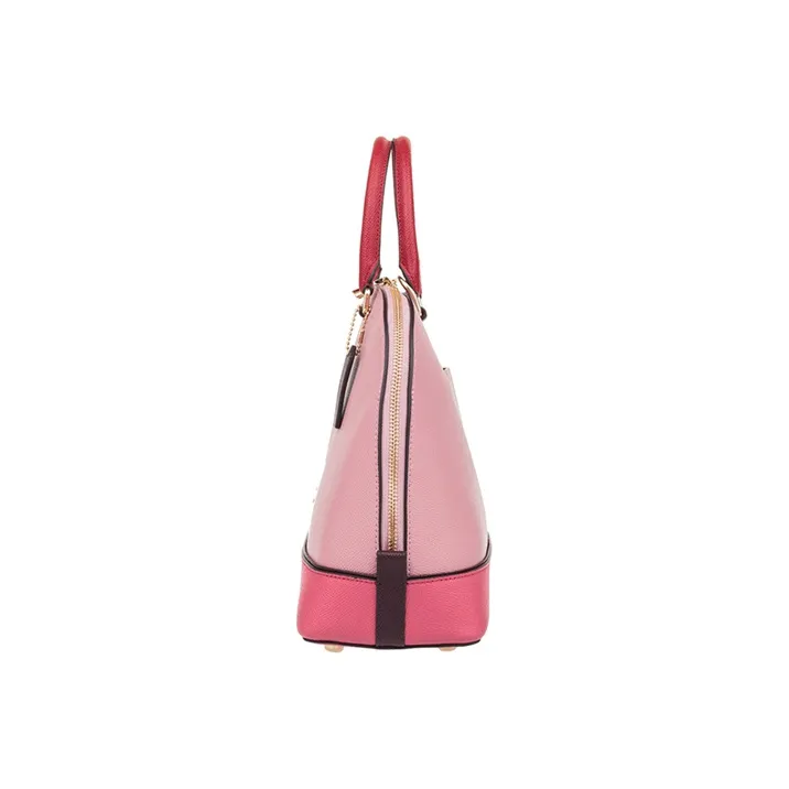 COACH Sierra Leather Dome Bag, Handbag, Shoulder Bag, Crossbody Bag Large Size Women's Pink Multicolor-2