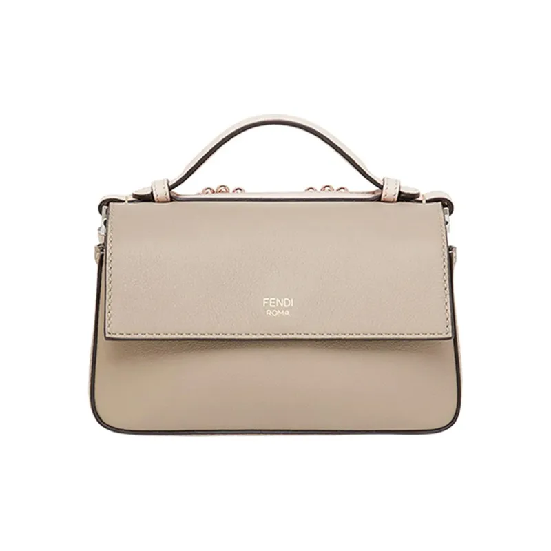 FENDI Multicolor Cow Leather Shoulder Bag 2 in 1 Handbag Women's Light Pink/Elephant Gray-2