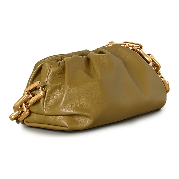 Bottega Veneta POUCH Cloud Bag Cowhide Leather Mail Bag, Shoulder Bag Women's Caramel-1