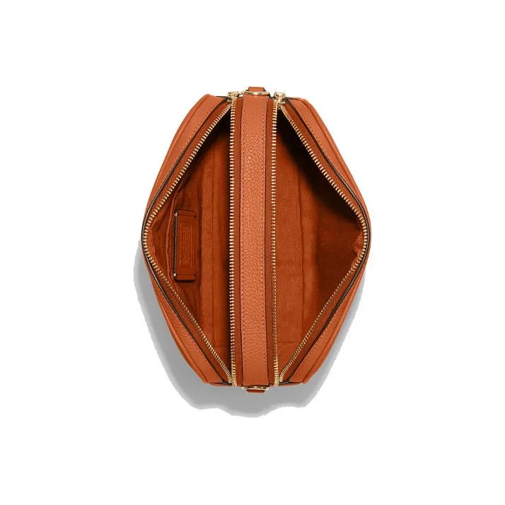 COACH Jes Leather Crossbody Bag Medium Size Women's Orange-4