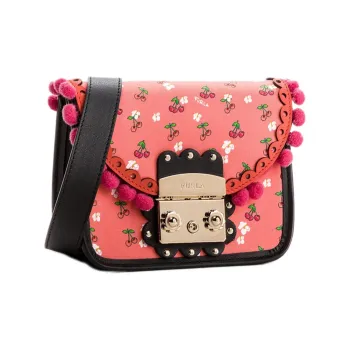 Furla Metropolis Collection Leather One Shoulder Handbag Crossbody Bag Mini Women's Pink