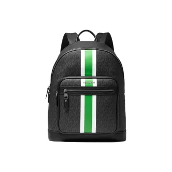 MICHAEL KORS Hudson Cow Leather Backpack Regular Men's Black Green Multicolor