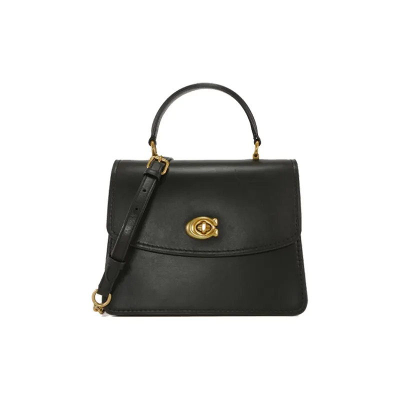COACH Parker Calfskin Handbag, Shoulder Bag, Crossbody Bag Small Size Women's Black-0
