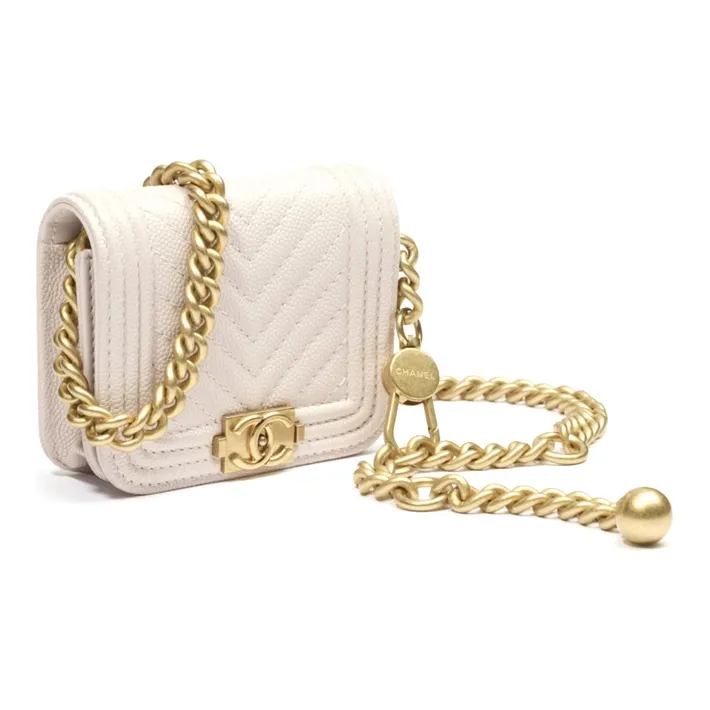 CHANEL Leboy Grain Calfskin Fanny Pack Women's Pink-1