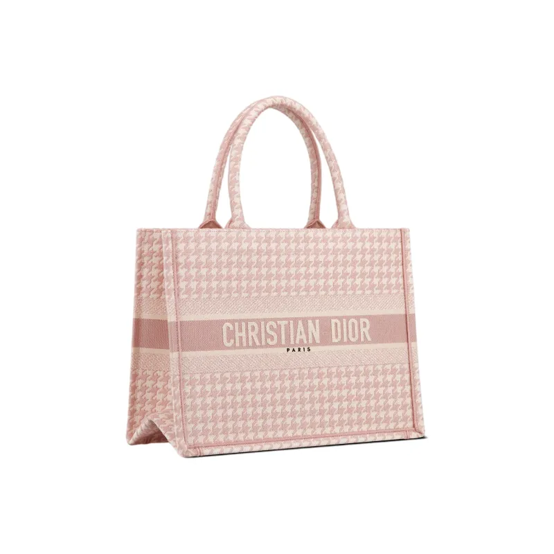DIOR BookTote One Shoulder Large Capacity Handbag Tote Small Size Women's Pink/White-2