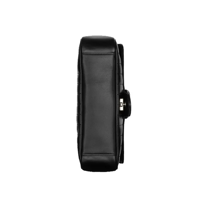 GUCCI Marmont Leather Shoulder Bag Crossbody Bag Small Size Women's Black-6