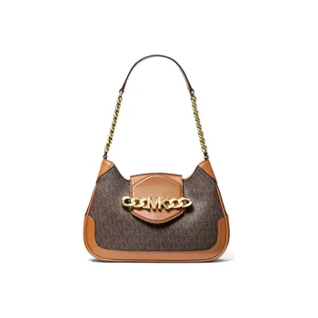 MICHAEL KORS Hally Artificial Leather Shoulder Bag Women's Dark Brown