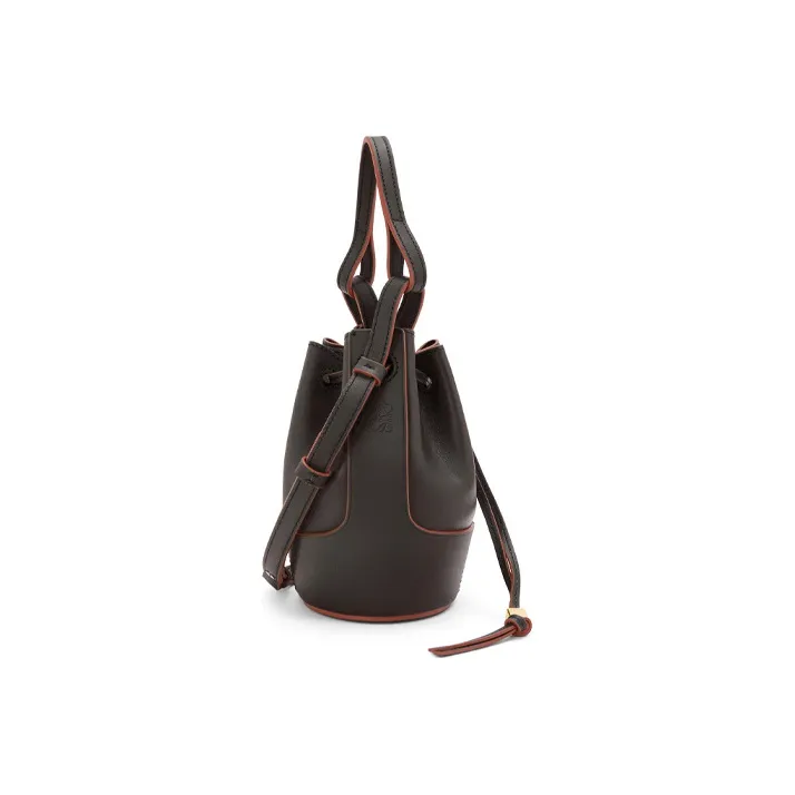 LOEWE Balloon Napa Calf Leather Bucket Bag Handbag Shoulder Bag Crossbody Bag Mini Women's Gray-2