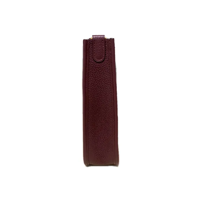 HERMES Evelyne Cow Leather Shoulder Bag, Crossbody Bag Mini Women's Bordeaux Burgundy-2