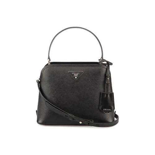PRADA Spectrum Cow Leather Handbag Shoulder Bag Crossbody Bag Women's Black