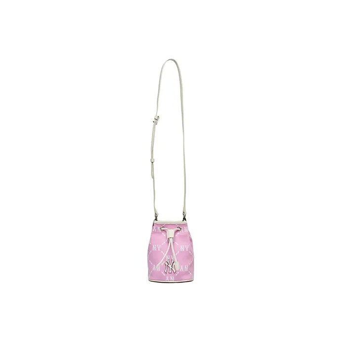 MLB Monogram Collection Polyester Bucket Bags Shoulder Bag Crossbody Bag Mini Unisex Pink-4
