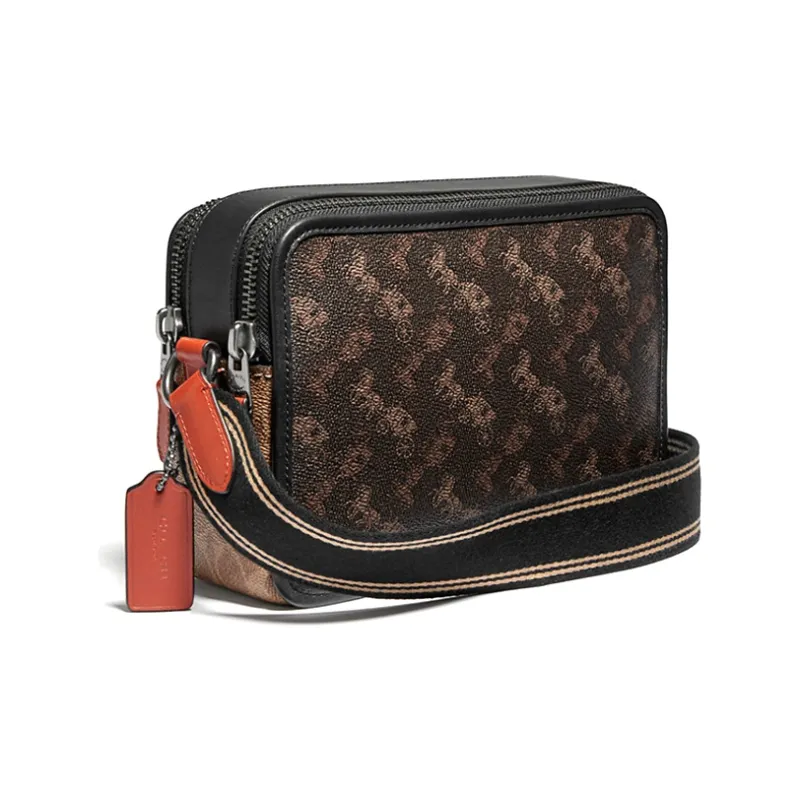 COACH Charter Canvas With Leather Camera Bag, Small Square Bag, Crossbody Bag, Shoulder Bag Unisex-1