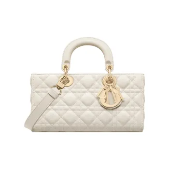 DIOR Lady D JOY Sheepskin Lady Dior Bag, Handbag, Shoulder Bag, Crossbody Bag, Handbag Women's White
