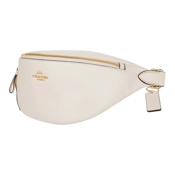 COACH Leather One Shoulder Crossbody Bag, Sling Bag, Fanny Pack Tubas Women's Pure White-1