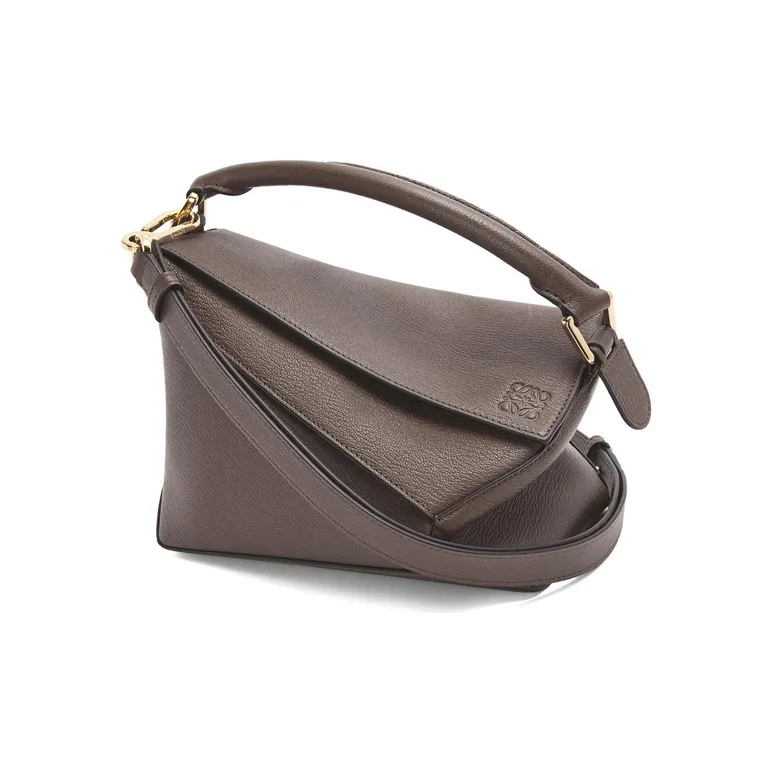 LOEWE Puzzle Goatskin Geometric Bag Handbag Shoulder Bag Crossbody Bag Regular Women's Taupe-3