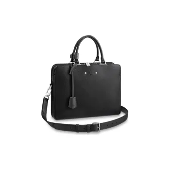 LOUIS VUITTON ARMAND Cow Leather Briefcase Laptop Bag Shoulder Bag Crossbody Bag Handbag Men's Black