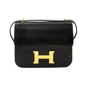 HERMES Constance Cow Leather Shoulder Bag Crossbody Bag Mini Women's Noir Black