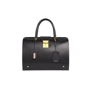 THOM BROWNE· Eggstone Grain Leather Handbag Women's Black