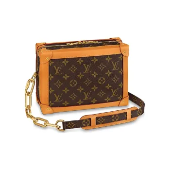 LOUIS VUITTON Soft Trunk Monogram Gold tone Brown
