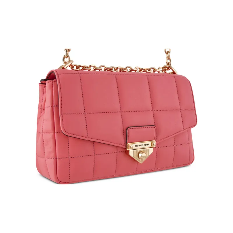 MICHAEL KORS Soho Sheepskin Shoulder Bag, Crossbody Bag Large Size Women's Rose Pink-1