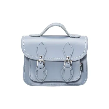Zatchels Cow Leather Satchel Bag, Shoulder Bag, Crossbody Bag, Handbag Mini Women's Haze Blue
