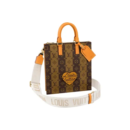 LOUIS VUITTON X Nigo Sac Plat Cross Monogram Stripes Brown