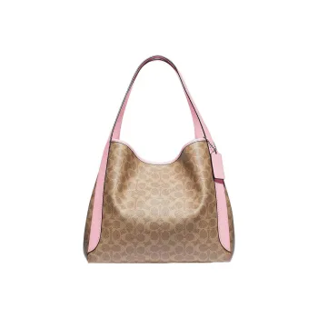 COACH HadleyHobo Cow Leather Shoulder Bag, Handbag, Shoulder Bag Women's Light Khaki & Pink