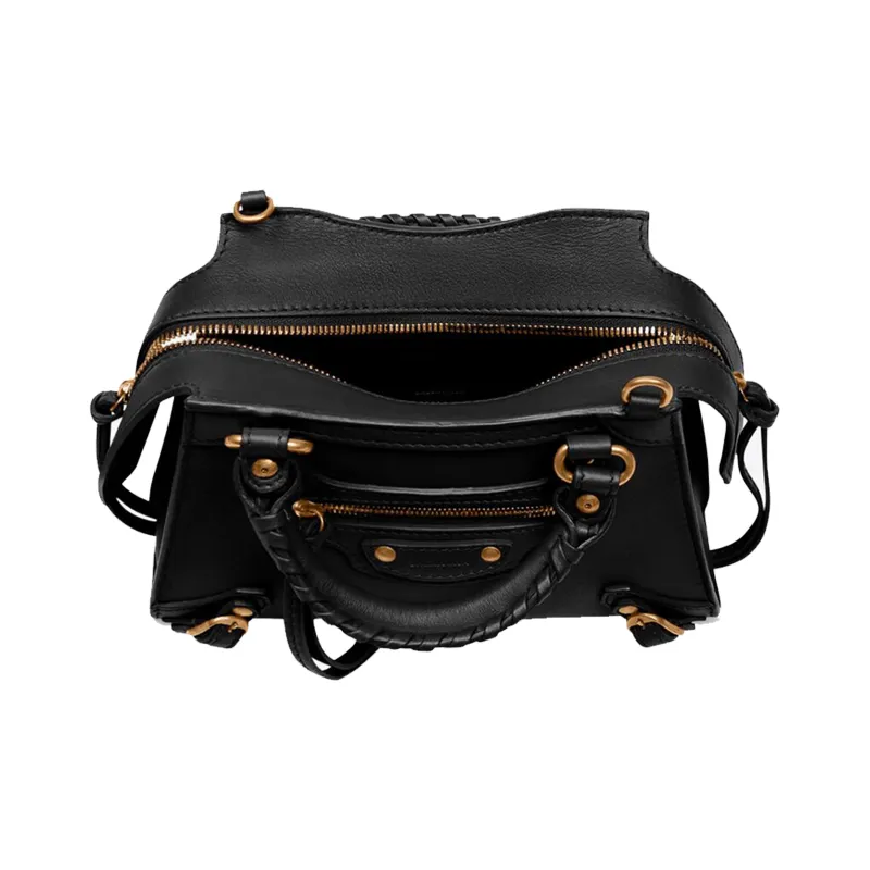 Balenciaga Calfskin Handbag Shoulder Bag Women's Black-3