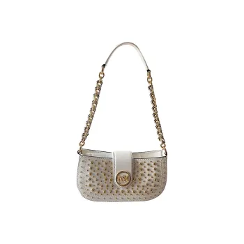 MICHAEL KORS Carmen Leather Shoulder Bag Stud Leather Leather Baguette Shoulder Bag Women's White